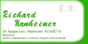 richard manheimer business card